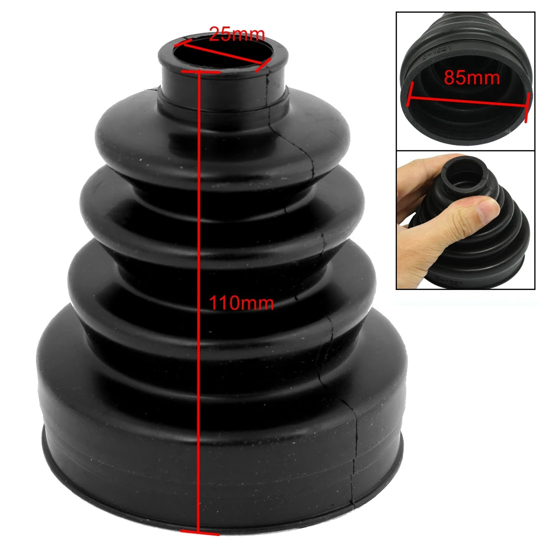 UXCELLInnerAxleCVJointBootDustCoverForIsuzuBlackRubberSpare