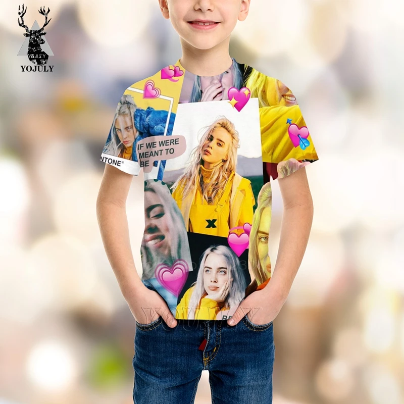 Najtaniej Billie eilish dzieci koszula jedwabna odzież dziecięca t koszula 3D dzieci odzież nunu koszulki dla dzieci dziewczyny bobo modis chłopiec choses C07
