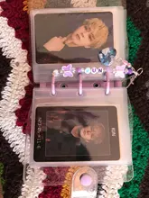 MINKYS Kawaii brillante Mini Bling bolsillo 3 Ring Binder diario cuaderno diario del programa DIY libro de fotos coreano papelería de la escuela