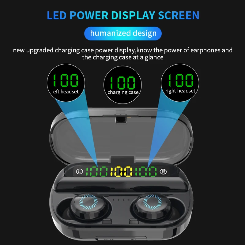 Skup Bezprzewodowe słuchawki TWS 5.0 słuchawki Bluetooth radio hifi słuchawki z redukcją hałasu słuchawki wodoodporne słuchawki douszne LED Power