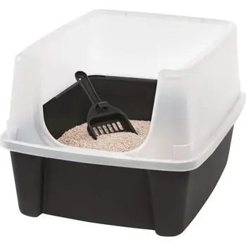 

IRISES OHYAMA-cat litter Box with shovel-cat litter Box-Gray-38x48.5x30.5 cm