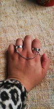 Punk Hip Pop-anillos de aleación abiertos de cuatro dedos, cadena ajustable multicapa, cadena nueva, borla, accesorios para mujeres, niñas, regalo