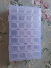 Mordoa-caja de almacenamiento de cuentas de plástico transparente con 28 ranuras, caja organizadora para herramientas de manicura de decoración de uñas, expositor de joyería