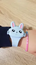 Relojes de conejo con funda abatible para niñas, reloj electrónico de goma para niños, femenino, Infantil, Saati