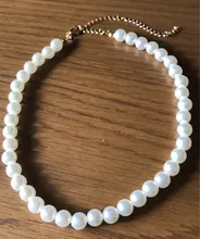 Collares de perlas simuladas con bolas pequeñas para mujer, 5 tamaños, cadena de clavícula femenina, regalos de joyería para el Día de San Valentín