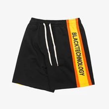 Шорты с принтом сбоку, новые модные мужские шорты, мужские летние шорты с эластичной резинкой на талии, мужские свободные шорты 8405S