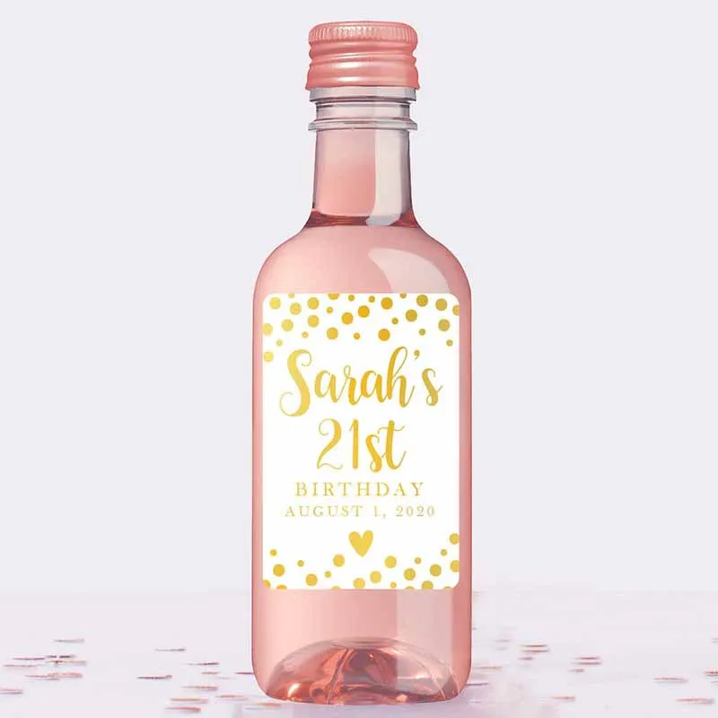 Personalized Mini Wine Labels Birthday Label Sticker Bottle | Дом и сад