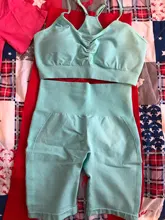 CHRLEISURE-pantalones cortos deportivos para mujer, sin costuras, de realce, informales, de cintura alta, ajustados para entrenamiento y Fitness