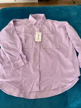 KPYTOMOA-blusas holgadas asimétricas de manga larga para mujer, camisas de pana con bolsillos de gran tamaño a la moda, Tops Chic para mujer 2020