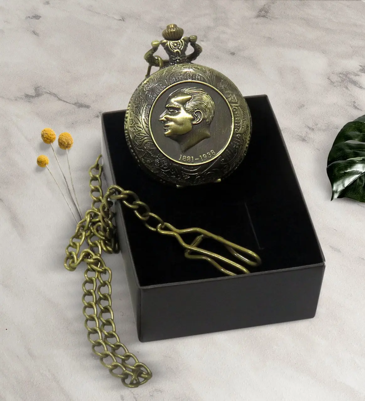 Винтажные карманные часы Atartürk Relief Clamshell | Дом и сад