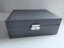 Caja de almacenamiento de joyas de cuero PU, embalaje multifunción portátil de estilo europeo con cajón, regalo de invierno