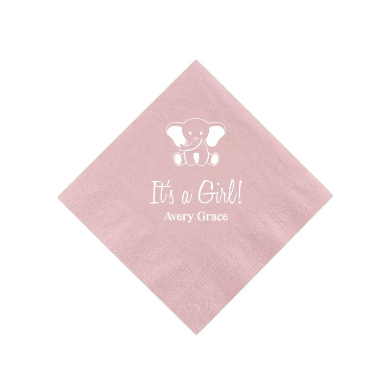 

Personalised Elephant Baby Shower Napkins Custom baby shower Napkins milestones birthda Custom Wedding Napkins
