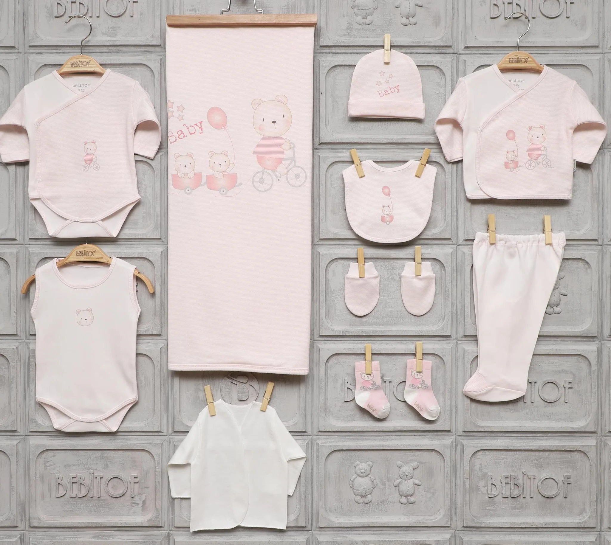 Bebitof Одежда для новорожденных девочек хлопковая базовая одежда первой необходимости 10 шт. Layette Wellcome Home Подарочный комплект от 0 до 3 месяцев
