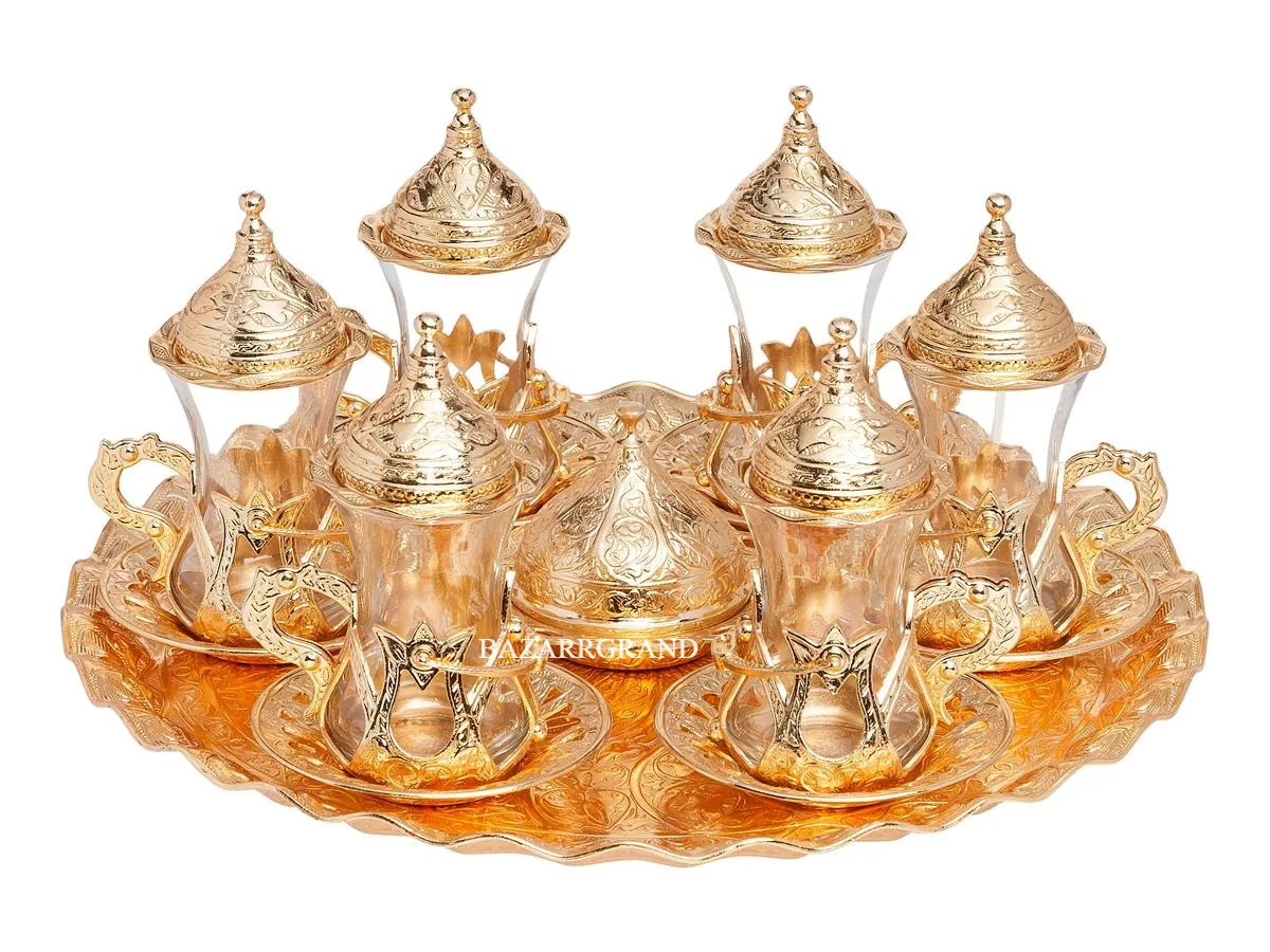 

BEVERAGE SET - YELLOW - SILVER TEA SET WITH TRAY - HOOK - YELLOW YOUR ELEGANT PATTERNED SET FREE SHIPPING