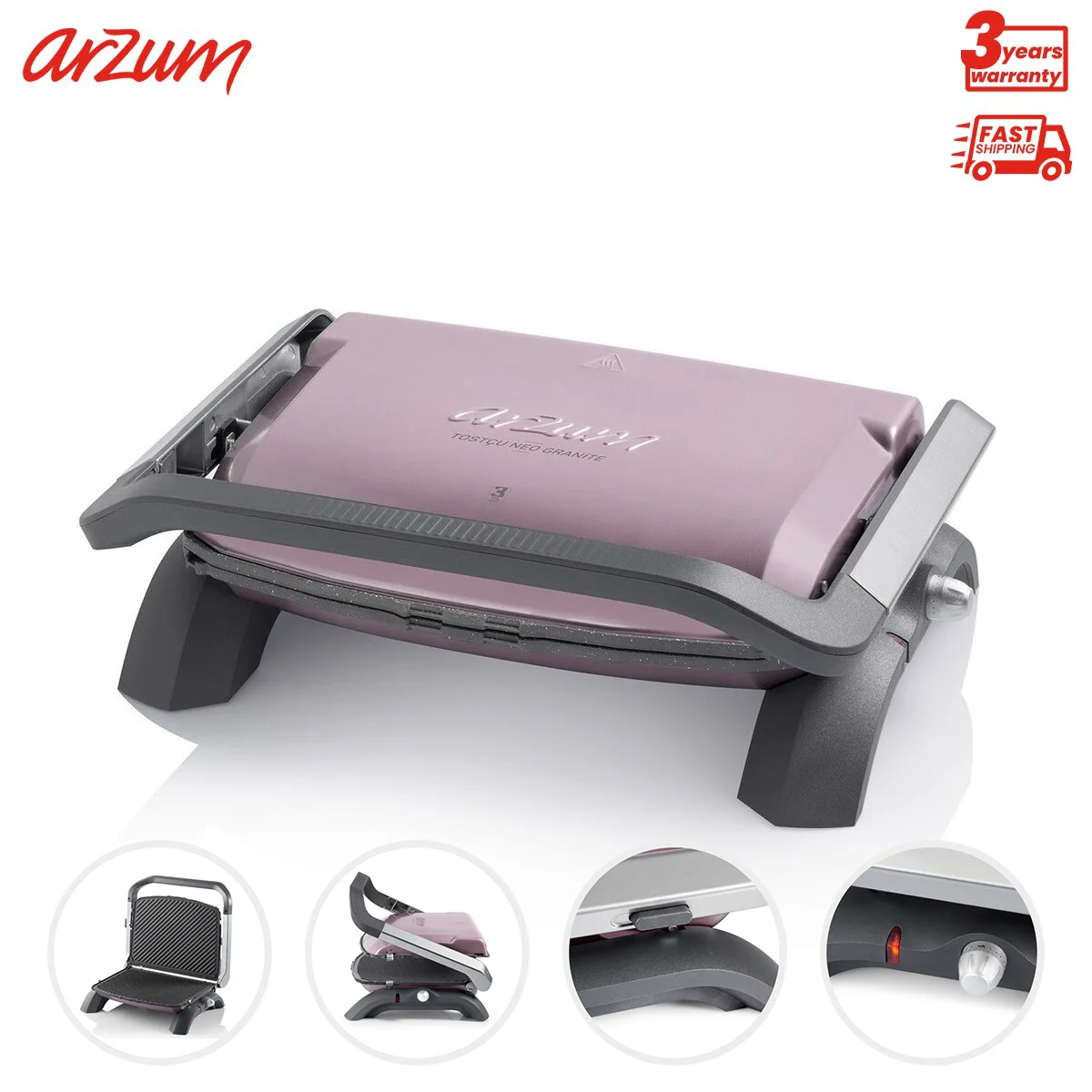 

Arzum Tostçu Granite Effect Removable Plates Vertical Storage Thermostat With Light Arzum Neo Granite Grill And Toaster Electric Toaster Breakfast Maker Home Cooking Toaster