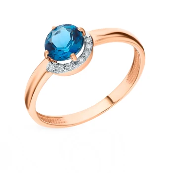 

Gold ring with Topaz and cubic zirconia sunlight sample 585