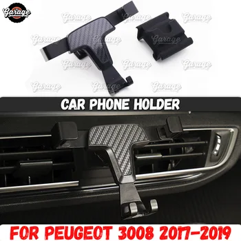 

Car phone holder case for Peugeot 3008 2017-2019 Aluminum Alloy molding 1 set decoration car styling accesories interior phone