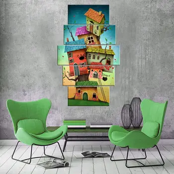 

Colorful Houses 5 Piece Mdf Table