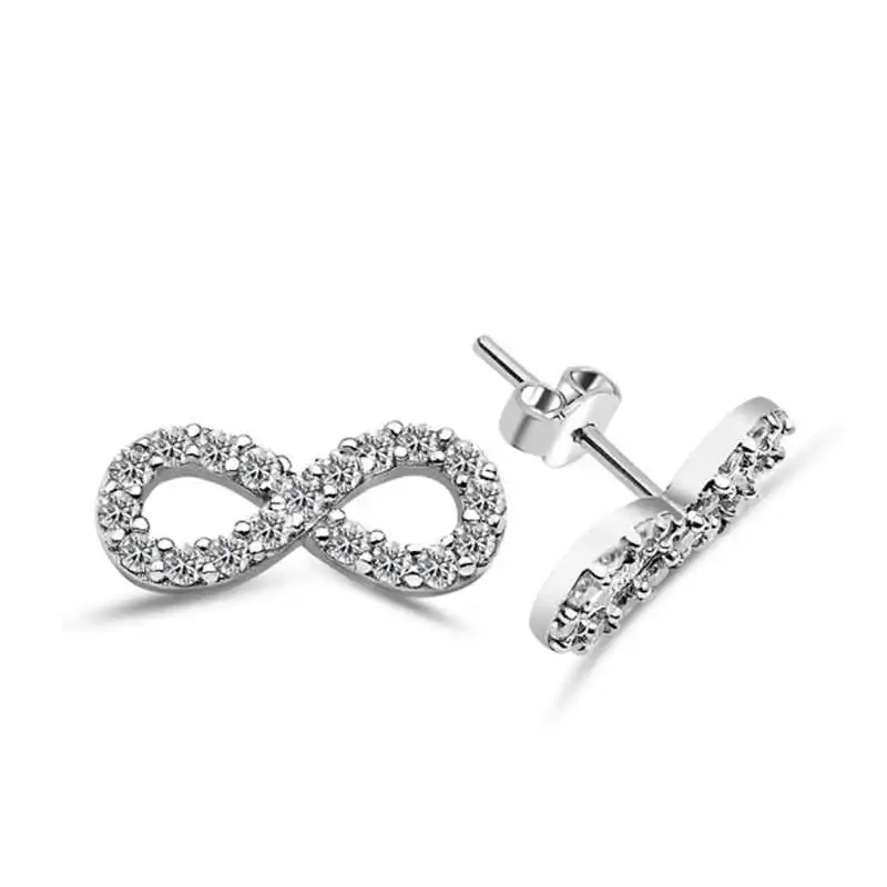 

Silver Infinity Studded Earrings