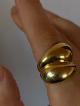 HUANZHI-anillo ancho brillante minimalista para mujer y hombre, anillos abiertos geométricos, joyería, Color dorado, plateado, 2020