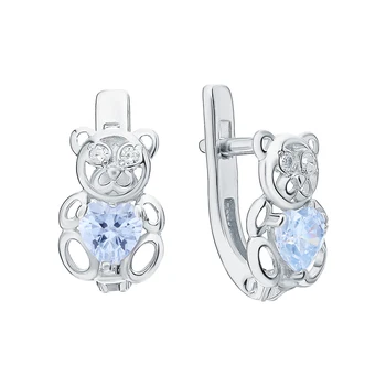 

Silver earrings with cubic zirconia sunlight sample 925 test