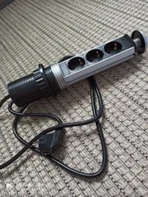 COSWALL para POP 3 hembra 2 puerto de carga USB de la Mesa de cocina toma para escritorio retráctil enchufe de la UE de cuerpo de aluminio de fondo azul