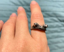 Anillo de rana Vintage para hombres y mujeres, anillo de apertura Retro ajustable Punk, anillos de Color plateado antiguo, anillos de animales para Club nocturno de fiesta