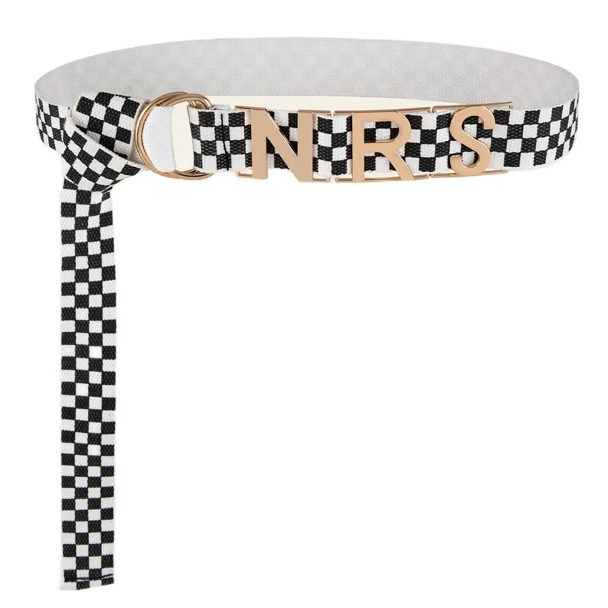 High Quality Canvas Woman Belts Metal Letter Woven Belt Black White Ladies Girdle Dress Shirt