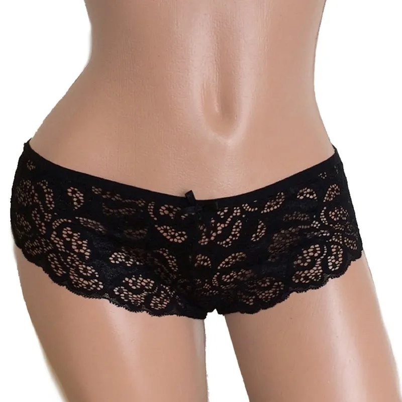 focuswear-3 adet-dantel kadın boxer - Цвет: Черный