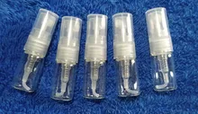 5 unids/pack 2ML 3ML 5ML 10ML negro claro Perfume Mini botella de vidrio botella de vacío botella de cosméticos muestra tubo de ensayo de vidrio delgado frascos