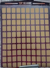 Decoración de la parte superior del hogar, póster de Anime rascador, lista de cubo de Anime, iconos artísticos prémium, gran regalo para los fanáticos del Anime, 100