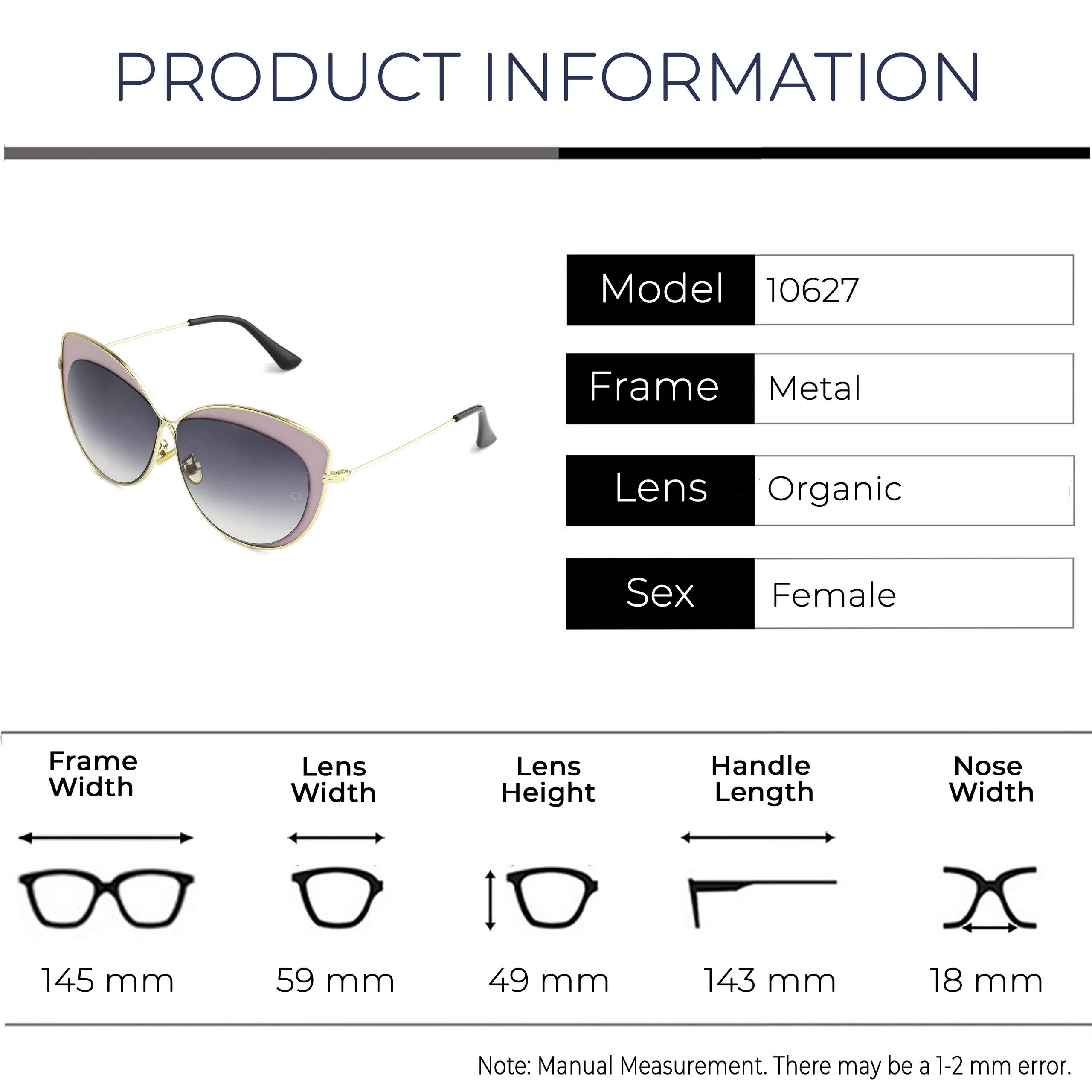 Zolo eyewear 10627 розовые солнцезащитные очки