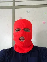 Máscara de cobertura de la cara completa, gorro de Pasamontañas de punto de 3 agujeros, táctica del ejército CS, para invierno, esquí, ciclismo, gorro, bufanda, mascarilla facial cálida