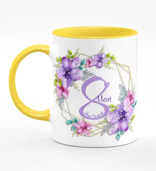 

Personalized World Women Day Themed Yellow Mug Cup-55