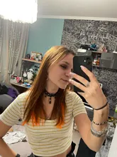 Lupu-extensiones de cabello sintético para niña, horquilla larga y lisa con un Chip en color arcoíris resaltado, para cabello falso