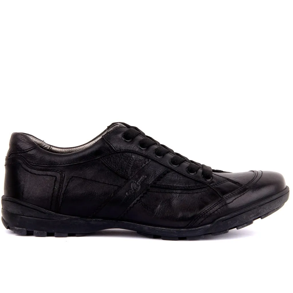 

Sail-Lakers Black Leather Men 'S Casual Shoes
