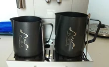 No de revestimiento de acero inoxidable leche espuma jarra de café Espresso Barista de Cappuccino Latte crema espuma jarra de
