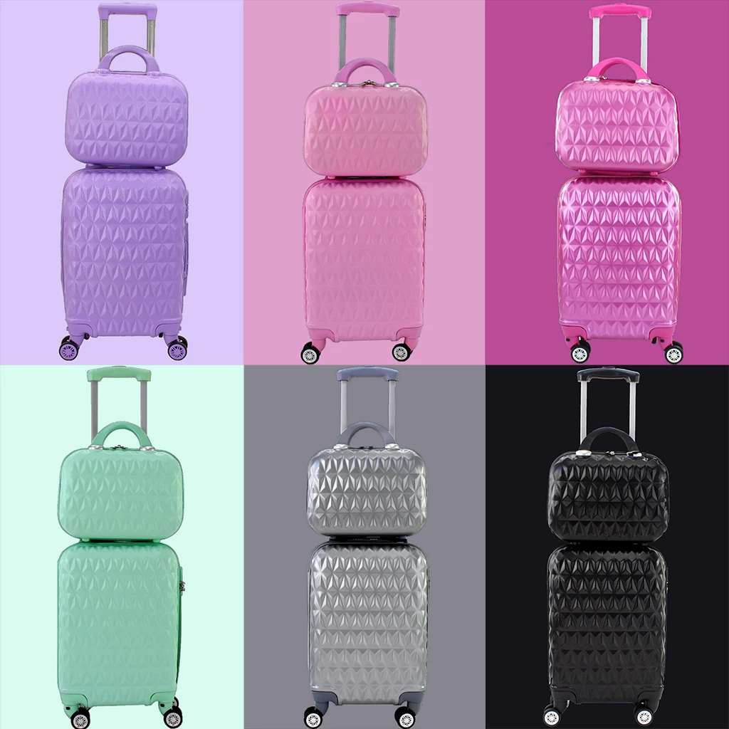 Maleta de avión, equipaje viaje, carrito de ABS rígido, 4 ruedas neceser a juego trolley de cabina con neceser,maleta de cabina rigida con esquinas plateadas|Equipaje con ruedas| - AliExpress