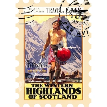 

Scotland souvenir magnet vintage tourist poster