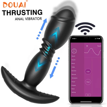 Bluetooth Anal Vibrators For Men Sex Toys Prostate Massager Women APP Control Thrusting Dildo Vibrator Sex Toys for Adults 18 1