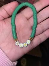 NeeFu WoFu-Pulseras con letras digitales para mujer, brazaletes con nombre bohemio hechos a mano, cuentas de disco personalizadas