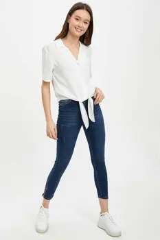 

DeFacto Women Super Skinny Fit Jean Women Casual Blue Denim Jeans Women Mid-waist Denim Trousers-M9202AZ20SP