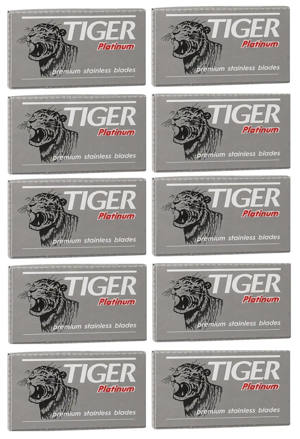 100 X TIGER PLATINUM лезвие с двойным краем для традиционной бритвы-экстравагантная