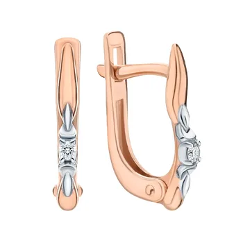 

Gold earrings with diamonds sunlight sample 585