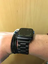 Correa de acero inoxidable para Apple Watch Series 6, 5, 4, 3, 2, 40mm, 44mm, 42mm, negro, adaptador para iWatch Band 4, 3, 38mm