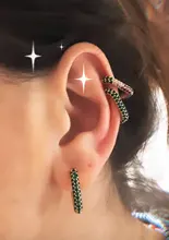 ZHUKOU-pendientes de cristal de circonia cúbica para mujer, Clips para las orejas, pendientes sin perforaciones, color dorado/plateado, modelo: VE125, 1 pieza, 2020