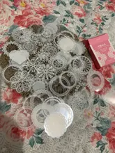 50 unids/pack de encaje blanco transparente caja Kawaii decoración pegatinas planificador Scrapbooking papelería japonesa diario pegatinas