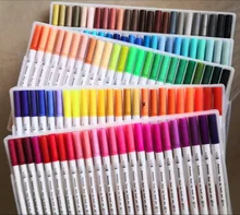 Conjunto de rotuladores de doble punta, Set de 12-120 rotuladores para dibujo artístico, obra de arte con acuarela