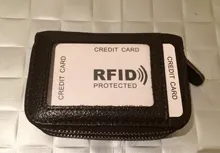 Minicaja organizadora de tarjetas de crédito de cuero genuino para mujer, cartera compacta extensible, con cremallera, 587 a 30