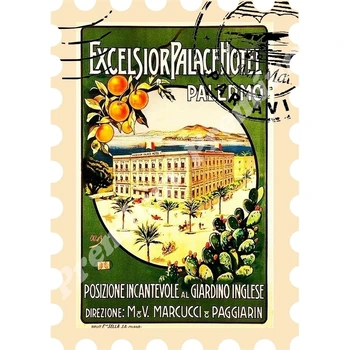 

Italy vinyl souvenir magnet vintage tourist poster